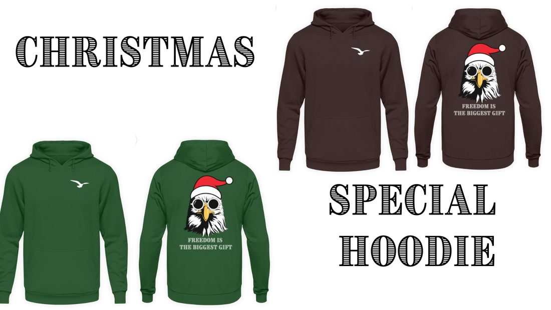 Weihnachten Hoodie Adler Motiv