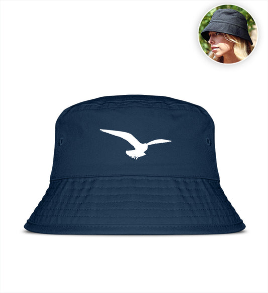 Anglerhut blau Frau Logo Adler