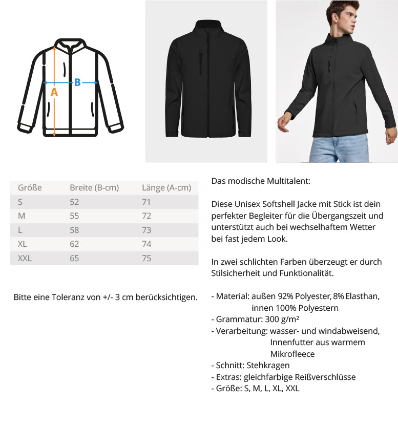 Softshelljacke Größentabelle
