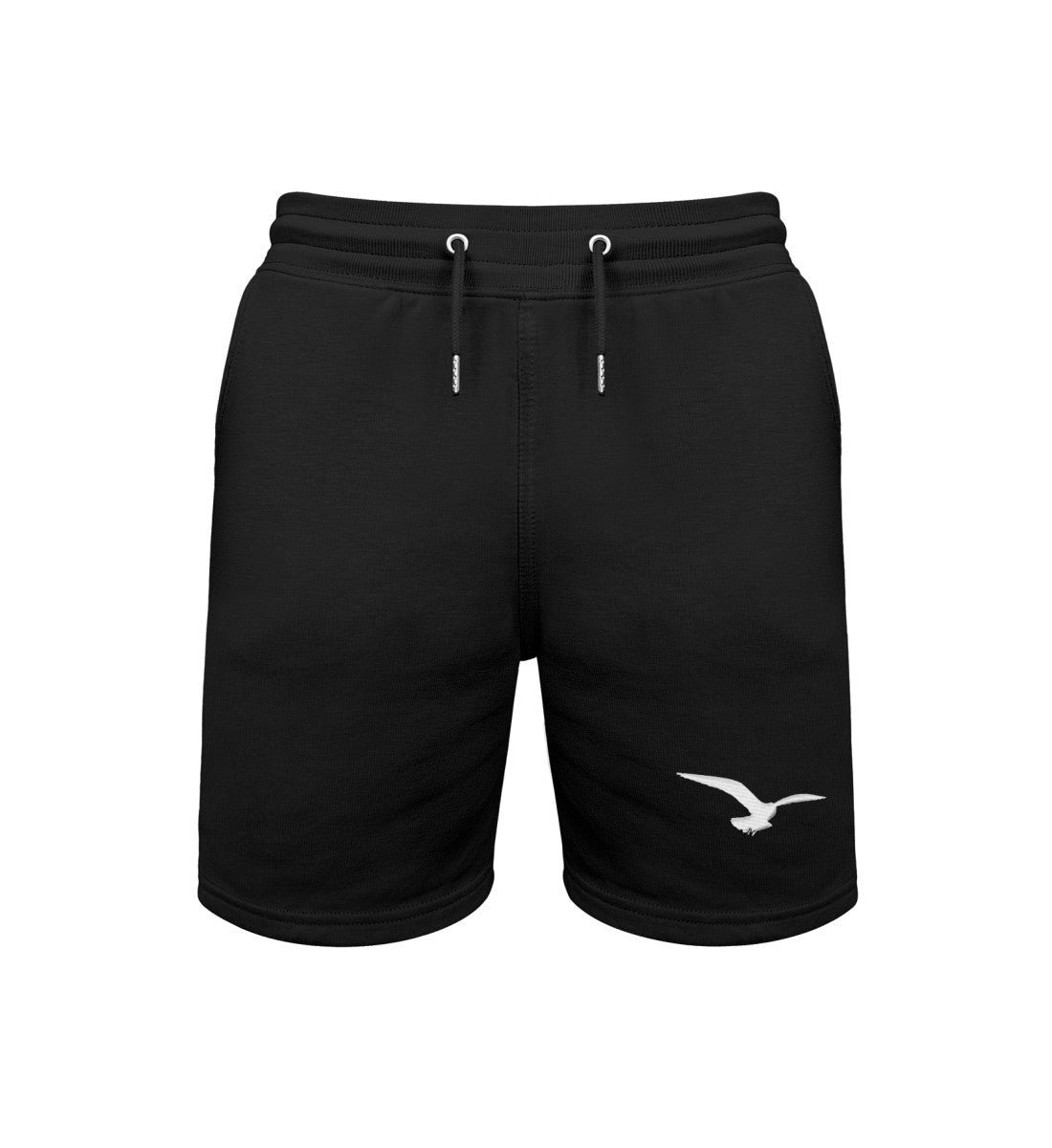 Schwarz-kurze Jogging Hose Logo Adler