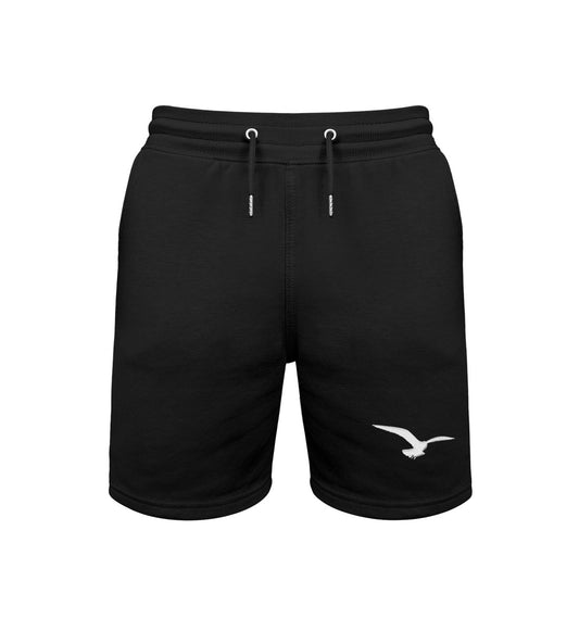 Schwarz-kurze Jogging Hose Logo Adler
