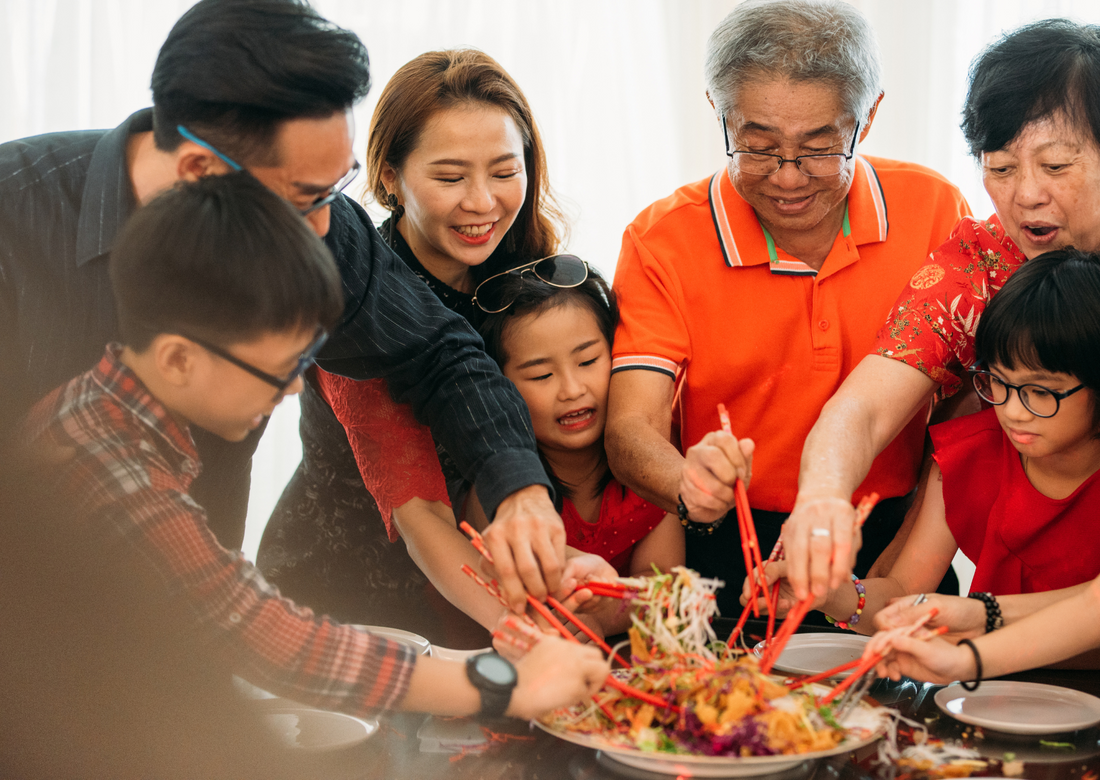 Chinesisches Neujahr, gemeinsames Essen