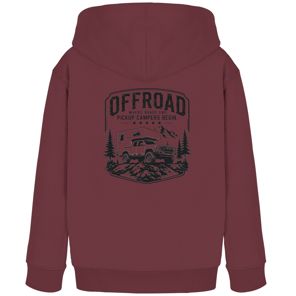 Offroad Camper Kids Hoodie - Where Roads End