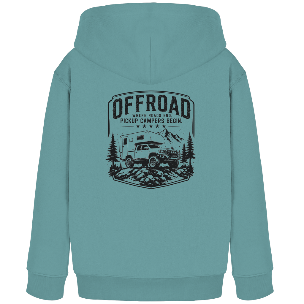 Offroad Camper Kids Hoodie - Where Roads End