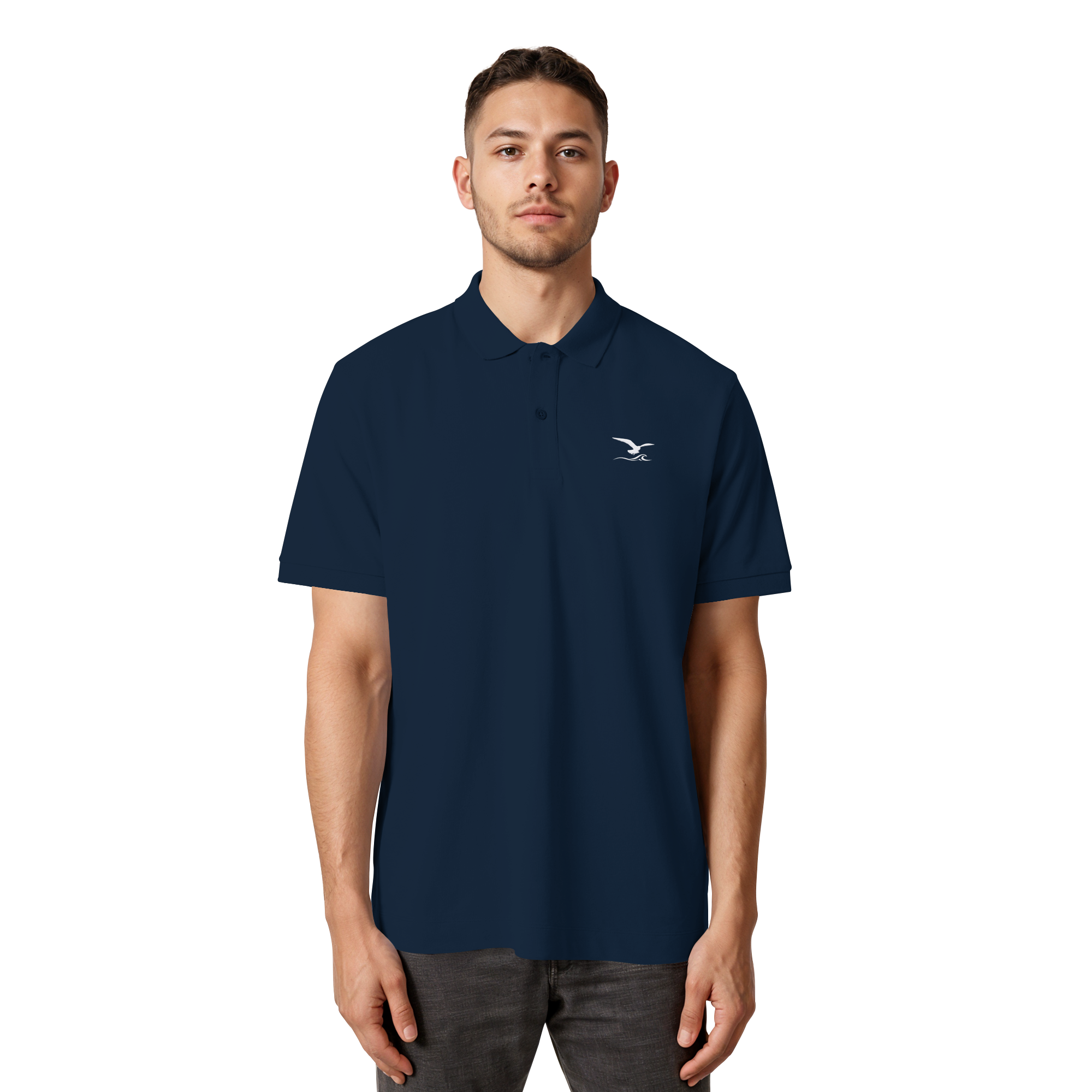 Herren Premium Poloshirt mit Stick - Network
