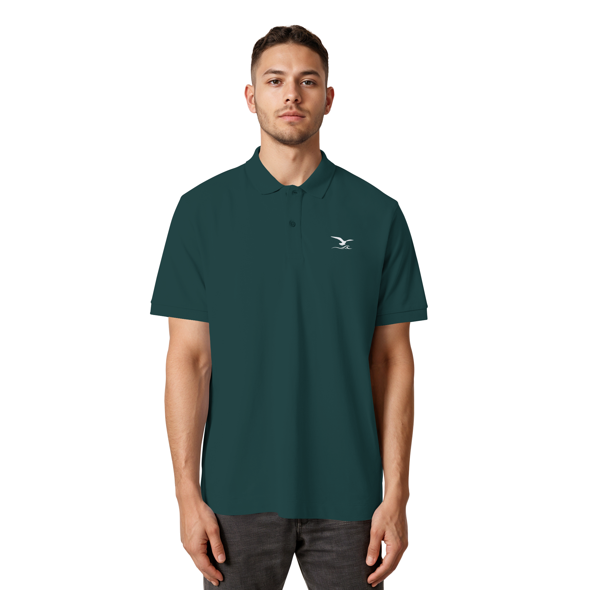 Herren Premium Poloshirt mit Stick - Network