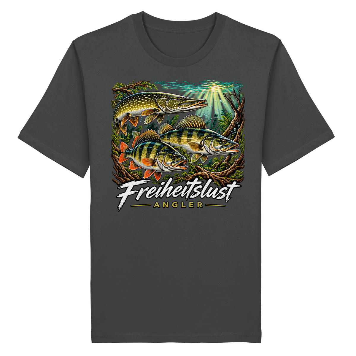Freiheitslust Fishing T-Shirt - Raubfisch Tripple