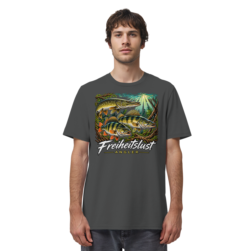 Freiheitslust Fishing T-Shirt - Raubfisch Tripple