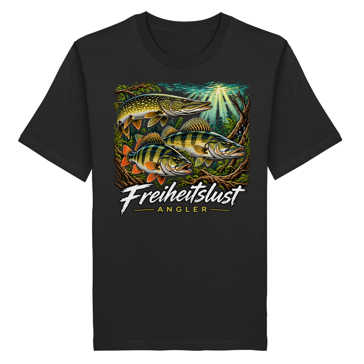 Freiheitslust Fishing T-Shirt - Raubfisch Tripple