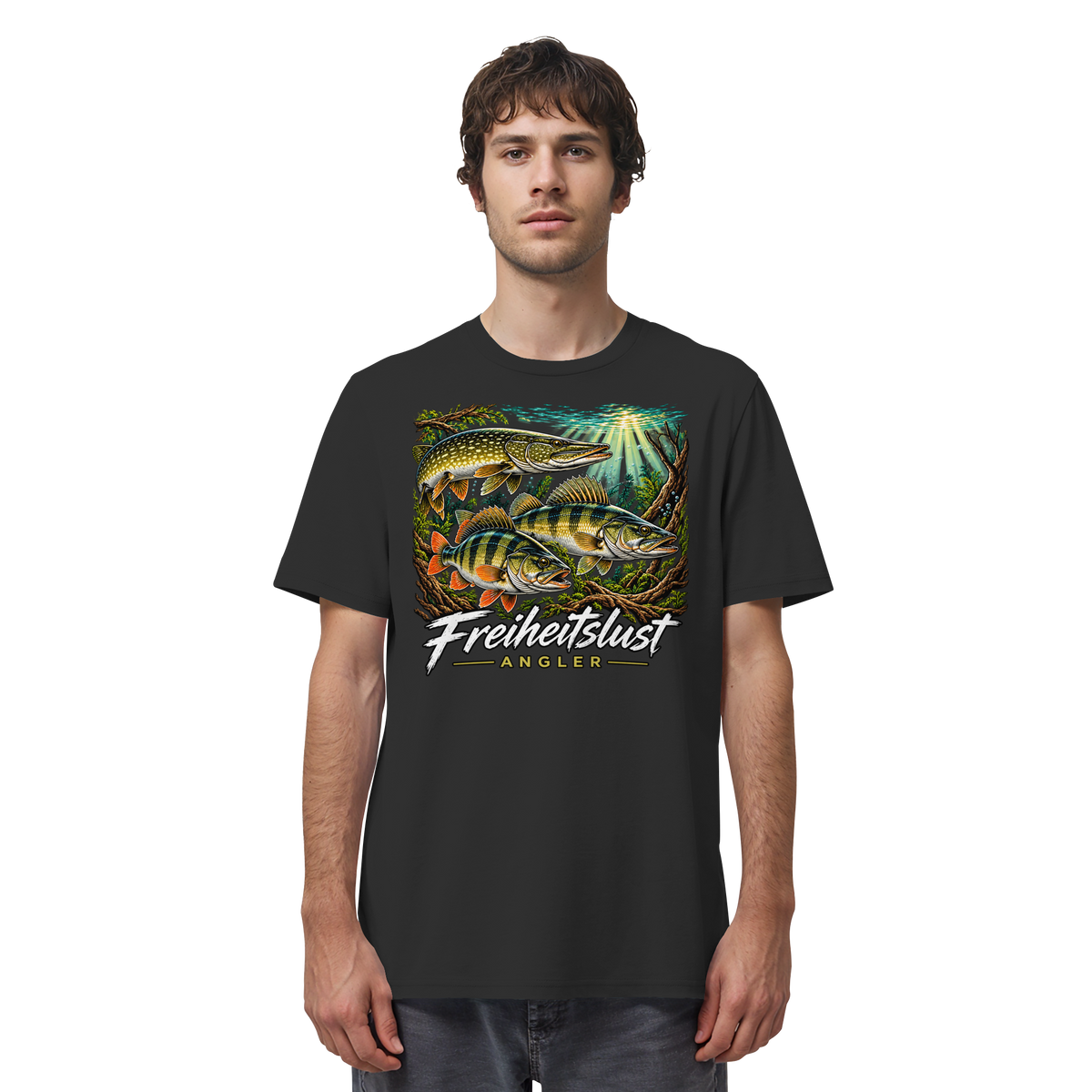 Freiheitslust Fishing T-Shirt - Raubfisch Tripple