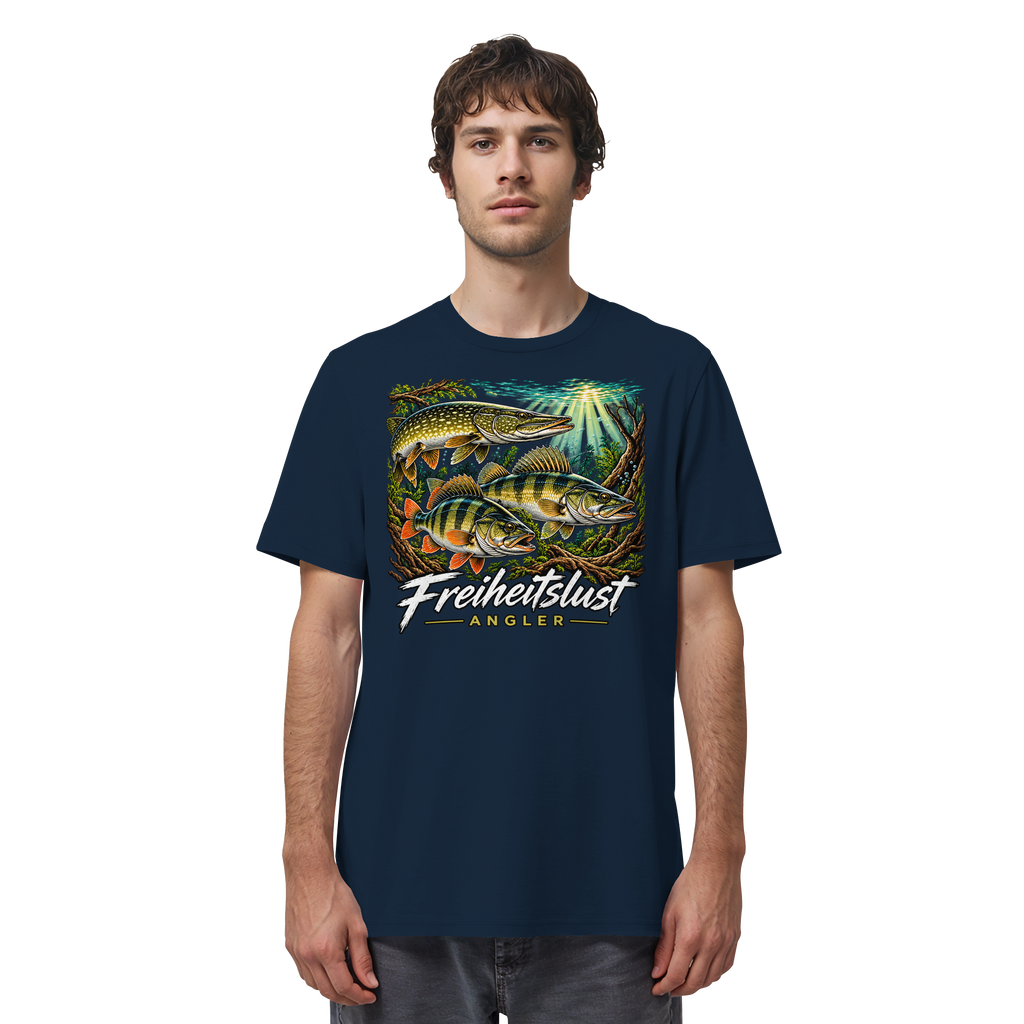 Freiheitslust Fishing T-Shirt - Raubfisch Tripple