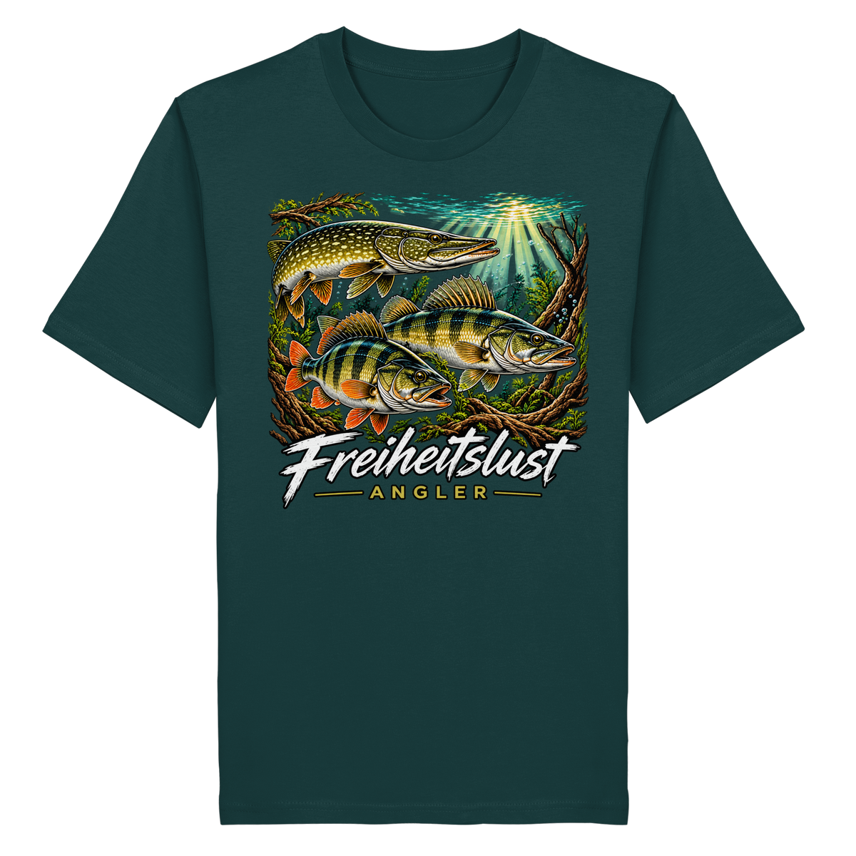 Freiheitslust Fishing T-Shirt - Raubfisch Tripple