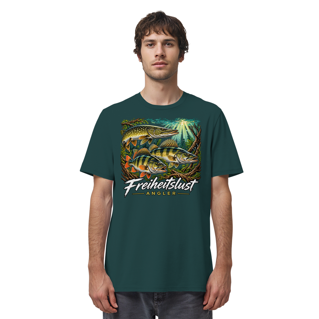 Freiheitslust Fishing T-Shirt - Raubfisch Tripple