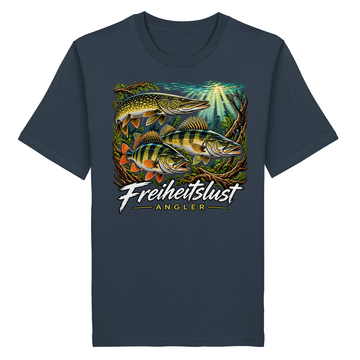 Freiheitslust Fishing T-Shirt - Raubfisch Tripple
