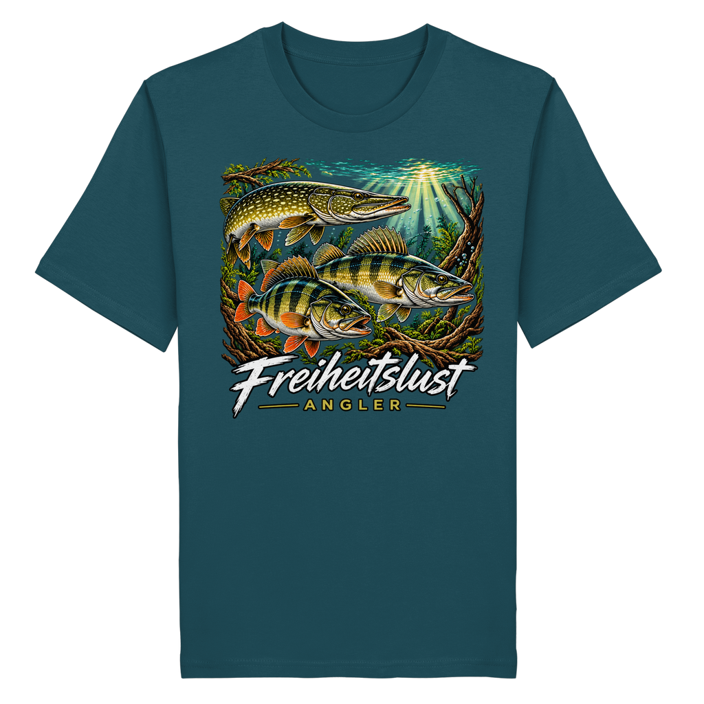 Freiheitslust Fishing T-Shirt - Raubfisch Tripple