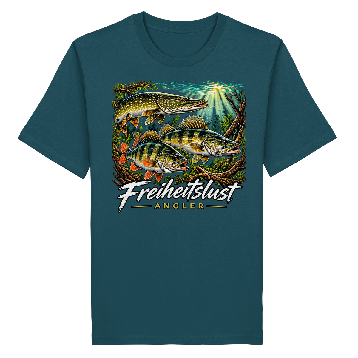 Freiheitslust Fishing T-Shirt - Raubfisch Tripple